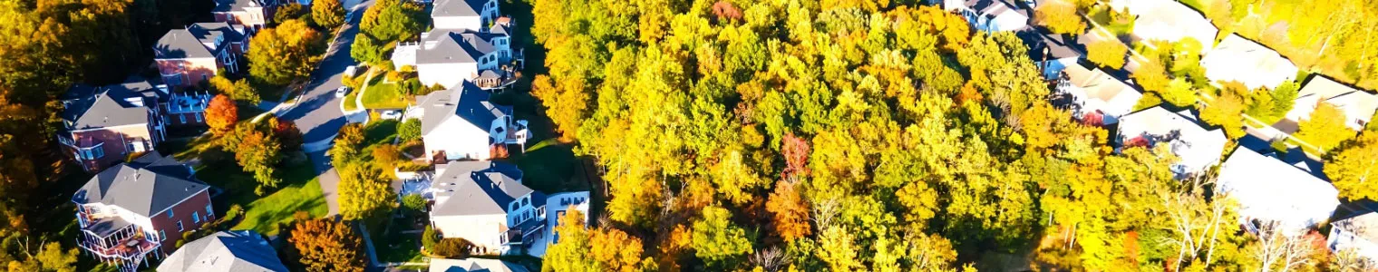 aerial view on small town residential