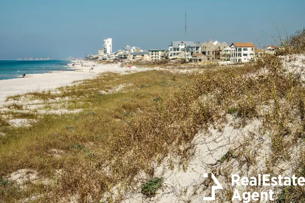 distant view beach near seaside