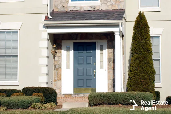 house entrance with a beautiful stone veneer siding