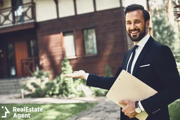 professional young realtor looking happy