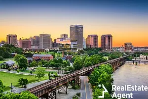 richmond virginia skyline view in the evening