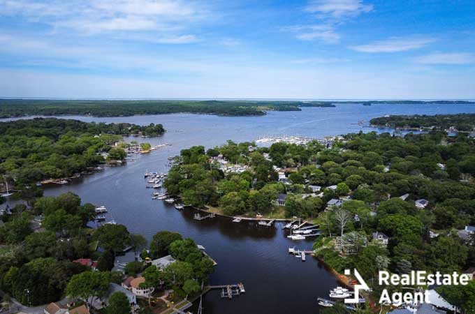 aerial view of maghoty river in severna park