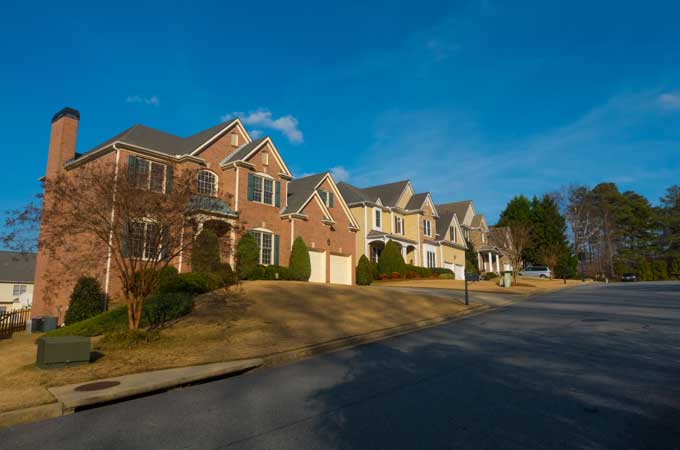 brick houses view from Alpharetta GA