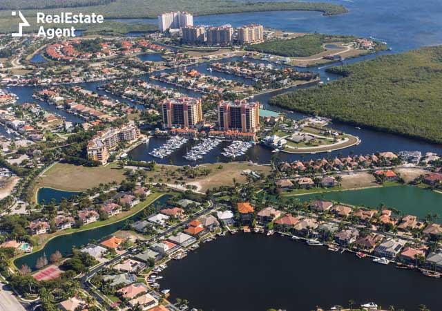 Aerial view of Cape Coral FL