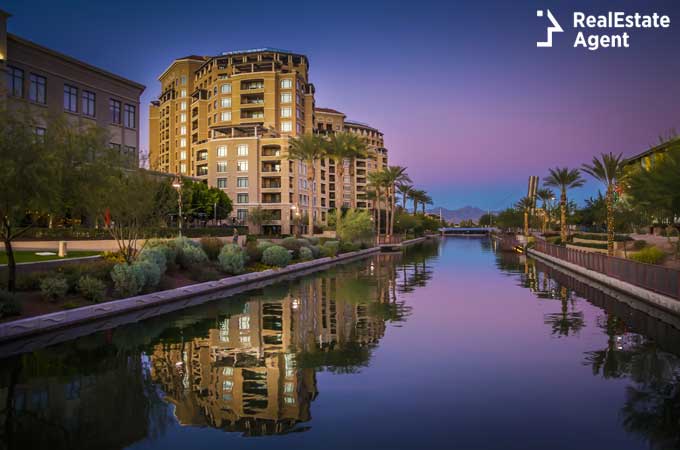 canal running through Scottsdale Arizona view