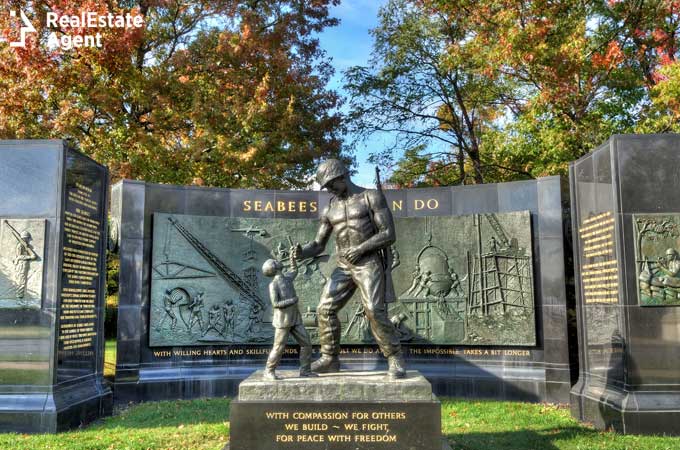 This is the Seabee Memorial in Arlington Virginia near Washington