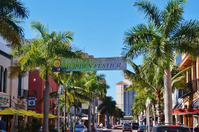 historic downtown of Fort Myers FL